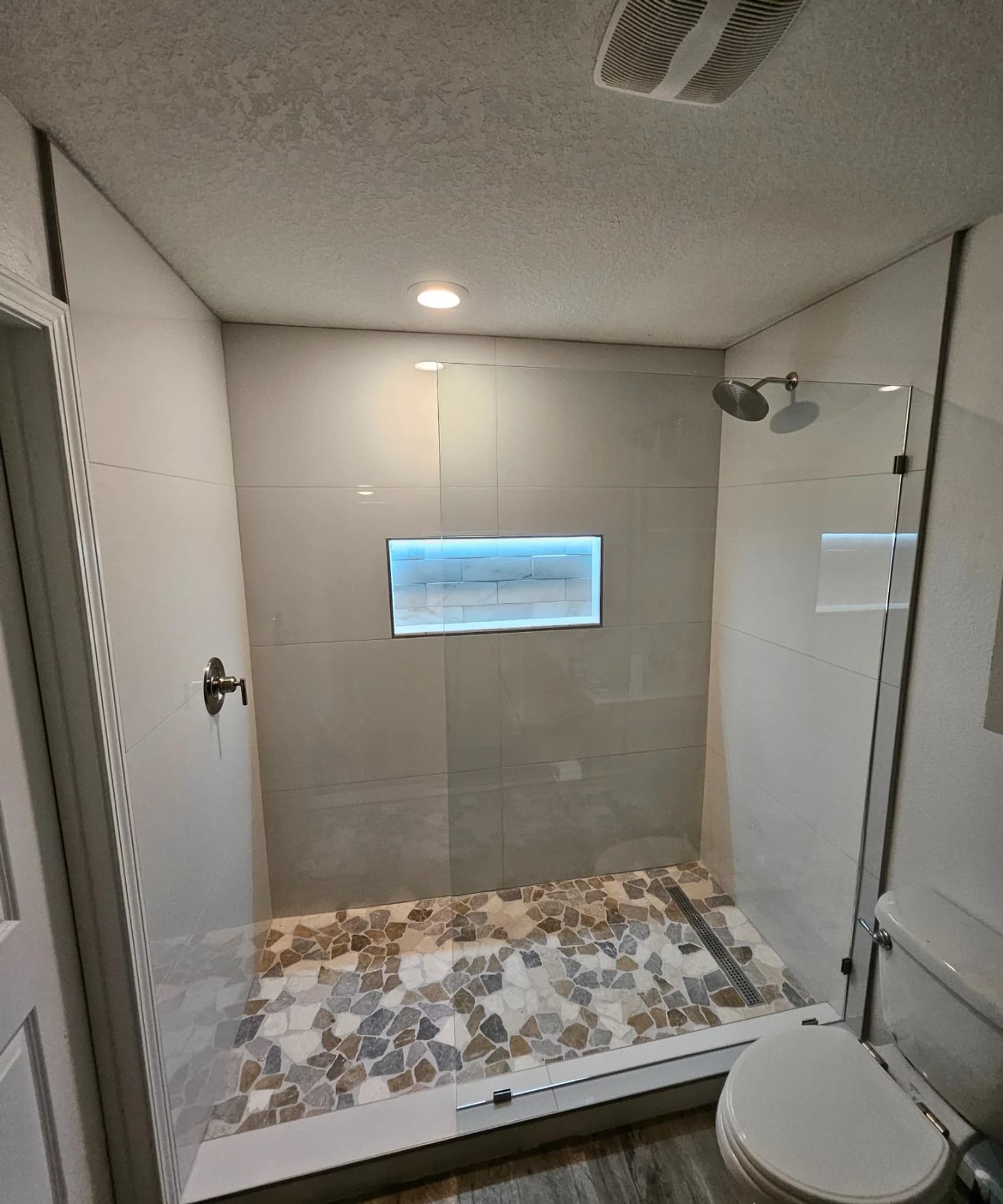 Clean White Shower Build